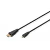 Digitus ASSMANN - Cable HDMI con Ethernet - 19 pin micro HDMI Type D macho a HDMI macho - 1 m - Triple aislamiento - Negro (AK-330115-010-S)
