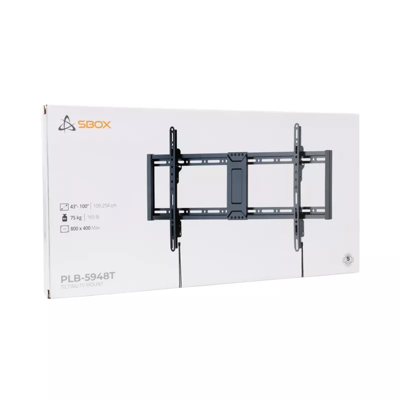 Soporte de pared para TV SBOX PLB-5948T-2 para pantallas de 43–90 pulgadas, carga máx. 75 kg, VESA hasta 800×400