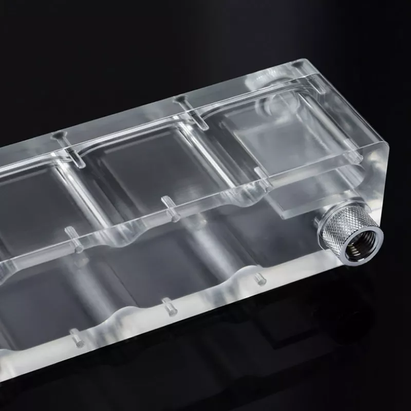 Bomba BitsPower Tiny Tank SC6 200 PWM transparente – combinación compacta de bomba y depósito de compensación para refrigeración líquida