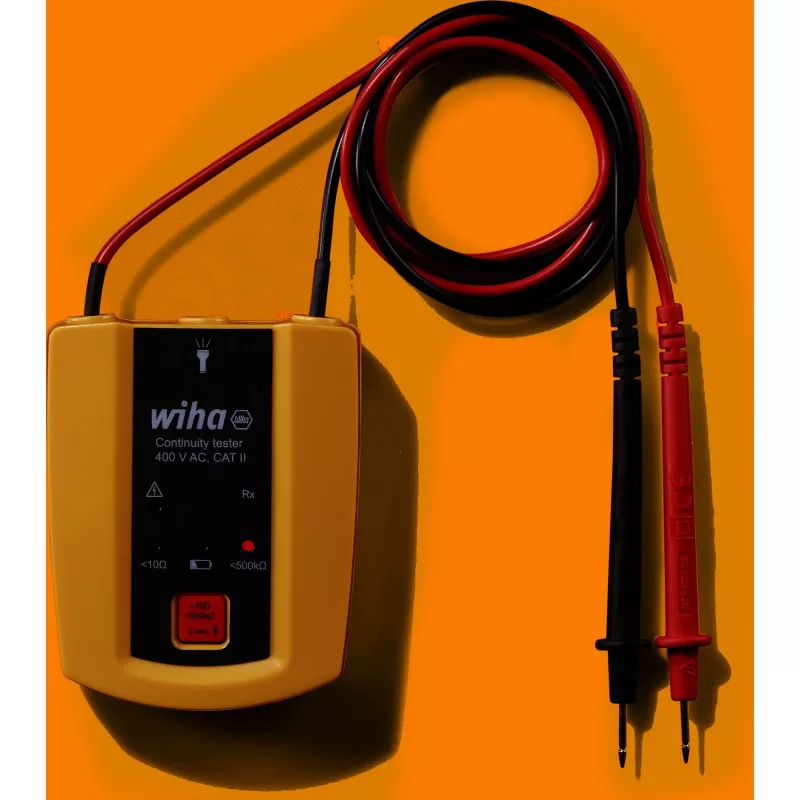 Comprobador de continuidad 45222, hasta 400 V AC, CAT II, instrumento de medición amarillo/negro