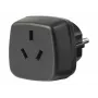 Adaptador de viaje AUS/CN > conector macho con toma de tierra, adaptador de enchufe negro
