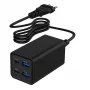Gembird TA-UC-2A2C-PD65-01-BK Cargador para dispositivos móviles portátil, smartphone Negro AC carga rápida interior