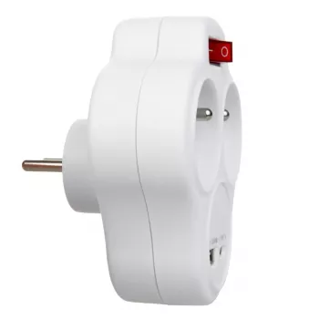 Enchufe divisor doble eléctrico MACLEAN MCE336E con 2 puertos USB, tipo E