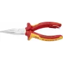 25 06 160 T, alicate de puntas, 2,5 mm, 5 cm, acero cromo-vanadio, naranja, rojo, 160 mm