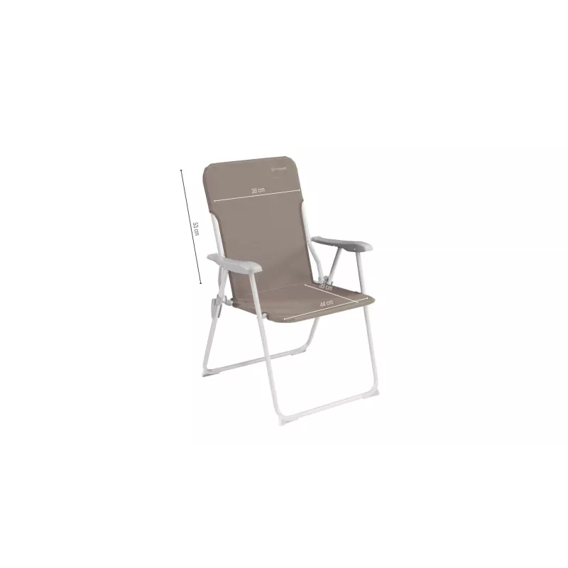 Silla de camping Outwell Blackpool Toffee Tint – 2 patas, capacidad de carga 120 kg, 3,3 kg, 56 cm de ancho, marrón