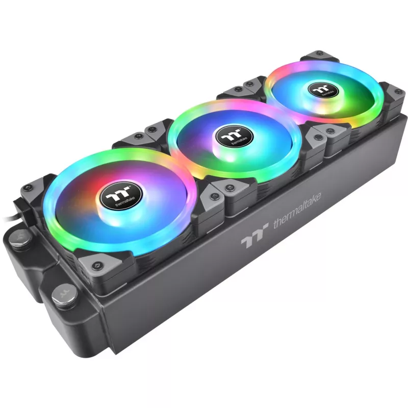 Thermaltake SWAFAN EX12 RGB ventilador para caja de PC TT Premium Edition CL-F143-PL12SW-A, 120 mm, aspas invertidas, pack de 3, negro