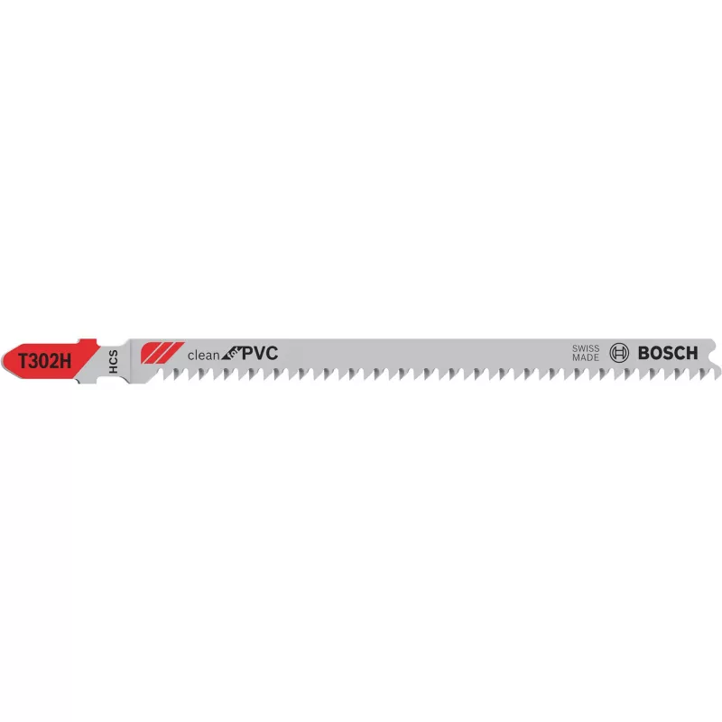 Bosch T 302 H Clean for PVC hoja de sierra de calar, 132 mm, profundidad de corte máx. 65 mm, 5 uds.