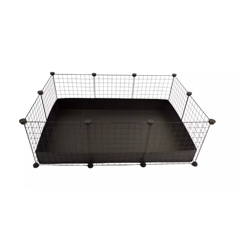 Jaula modular C&C 3x2 110x75 cm cobayas, erizos, negra