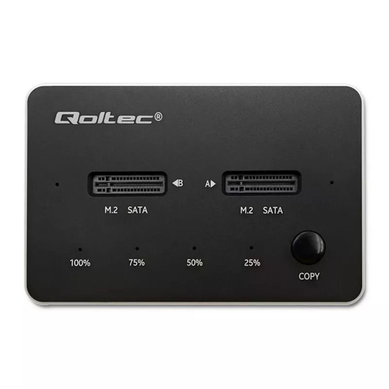 Qoltec 50310 Base de acoplamiento 2x SSD M.2 SATA NGFF USB Type-C