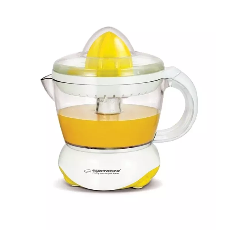 Exprimidor eléctrico ESPERANZA EKJ001Y – recipiente de 0,7 L, 25 W, blanco/amarillo