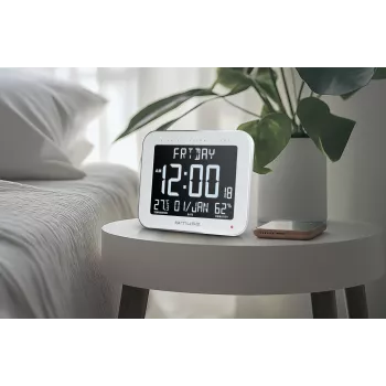 Reloj digital de pared/sobremesa muse M-090 WMC — LCD rectangular, 220×177,5×24,5 mm, pila/DC 4,5 V