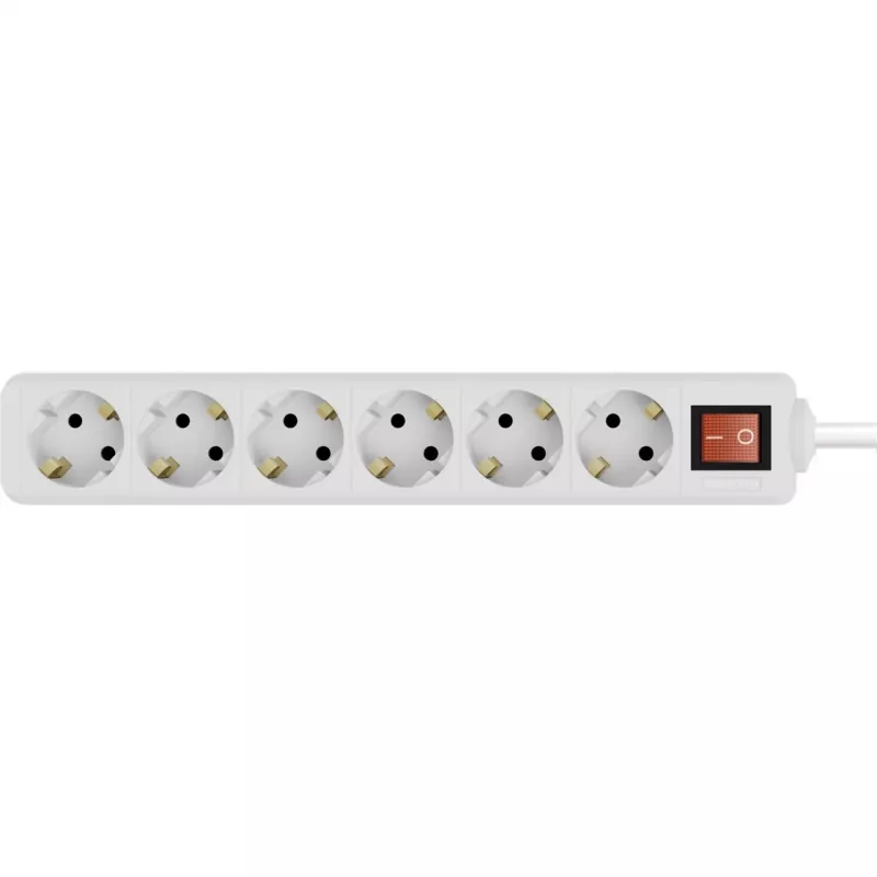 Alargador eléctrico Wentronic 38845 5m 6 tomas de corriente para interiores blanco