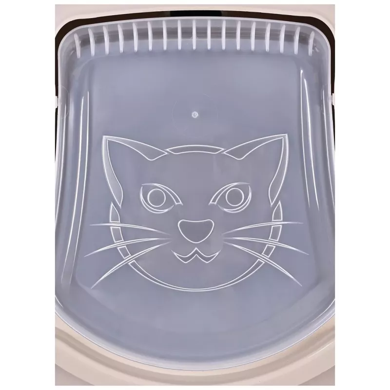 Arenero para gatos DIAMENTIQ BAYA, plástico, puertas reversibles, 55,5×40×38,7 cm, beige