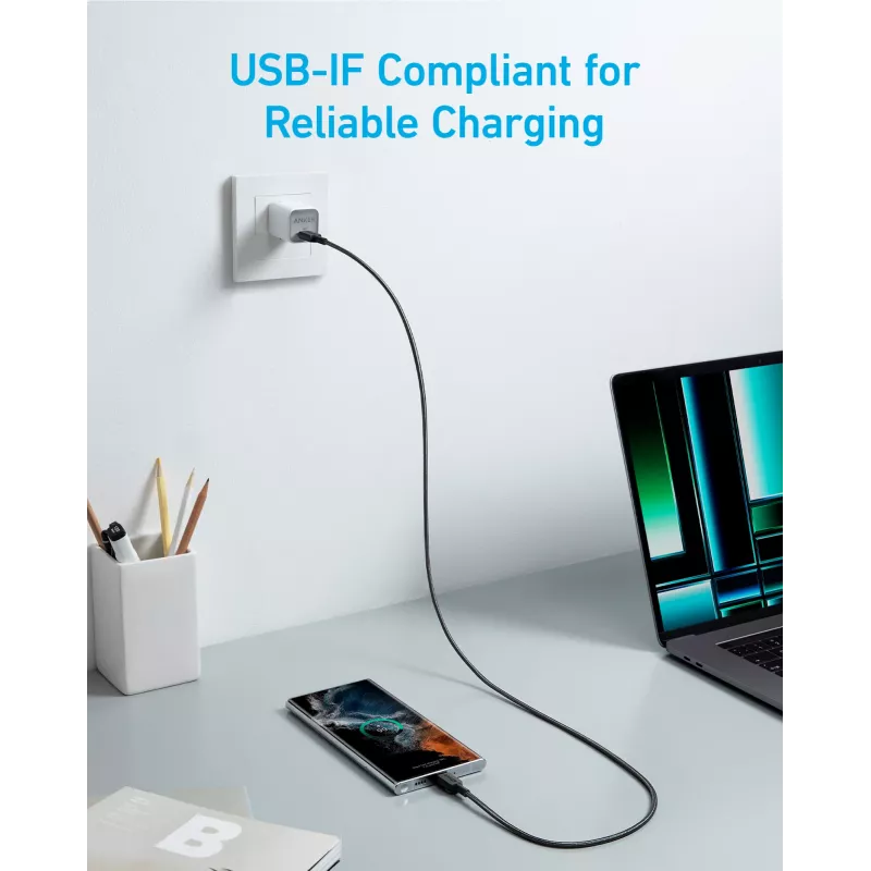 Cable USB Anker 322 0,9 m USB-C Negro