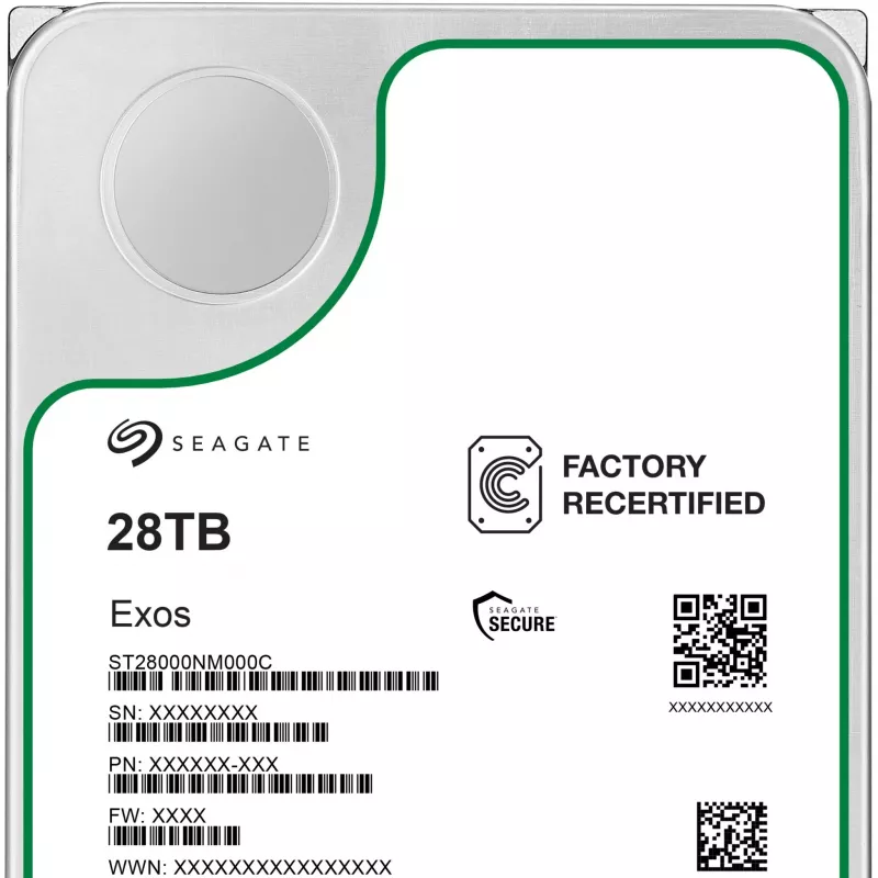 Seagate Exos ST28000NM000C-FR disco duro de 28 TB SATA-600, 7200 rpm, Factory Refurbished
