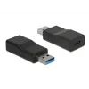 Adaptador de cable DeLOCK 65696 USB 3.1 Gen 2 Type-A a Type-C Negro