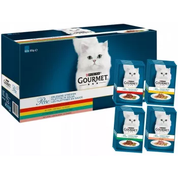 PURINA Gourmet Perle Mix - Alimento húmedo para gatos - 60x85 g