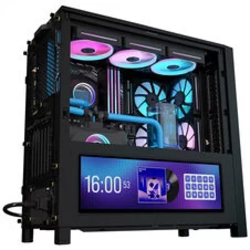 Carcasa PC Corsair FRAME 4000D LCD RS, semitorre, ATX, ARGB, cristal templado - negro