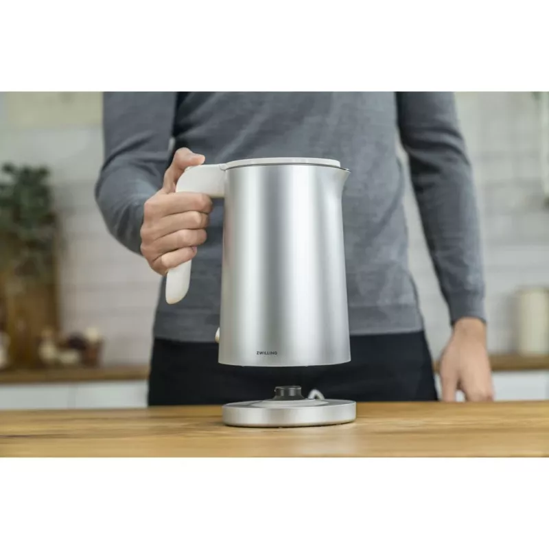 Hervidor eléctrico ZWILLING 1 l 1850 W acero inoxidable, base 360°, función de mantenimiento del calor