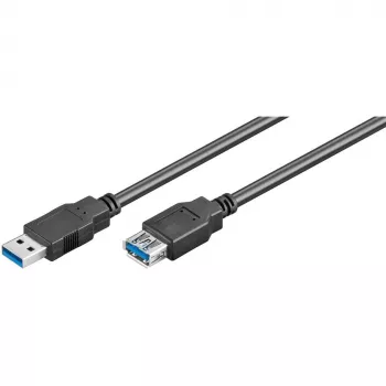 Cable alargador USB 3.0 SuperSpeed Goobay Wentronic, Negro, 3 m – conector macho USB 3.0 (tipo A) > conector hembra USB 3.0 (tipo A) (93999)
