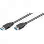 Cable alargador USB 3.0 SuperSpeed Goobay Wentronic, Negro, 3 m – conector macho USB 3.0 (tipo A) > conector hembra USB 3.0 (tipo A) (93999)