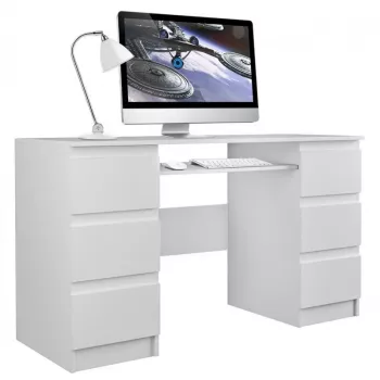 Mesa de ordenador e shop KUBA BIEL MAT, recta, tablero rectangular de aglomerado, 1300×510×760 mm