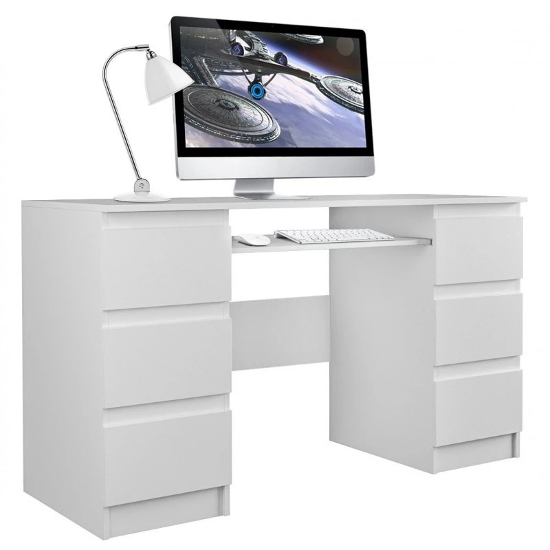 Topeshop KUBA BIEL MAT escritorio para ordenador, blanco
