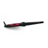 Esperanza SALMA EBL007 rizador cónico, barril de cerámica de 13–25 mm, 25 W, cable giratorio de 1,7 m, negro/rosa