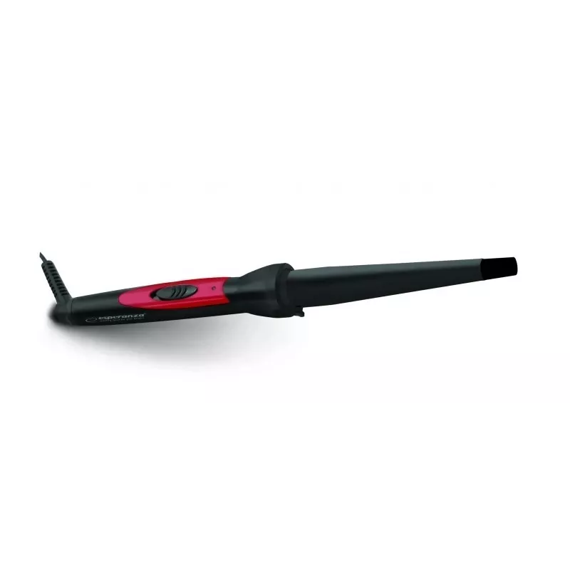 Esperanza SALMA EBL007 rizador cónico, barril de cerámica de 13–25 mm, 25 W, cable giratorio de 1,7 m, negro/rosa
