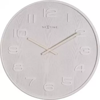 NeXtime 3096WI - Reloj de pared - Reloj de cuarzo - Redondo - Blanco - Madera - Madera