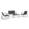 Conjunto de muebles de jardín Extralink BLACK FOREST TEXTILENO DOS SILLAS + TUMBONA + MESA PLEGABLE NEGRO L-0358 Conjunto de muebles de exterior