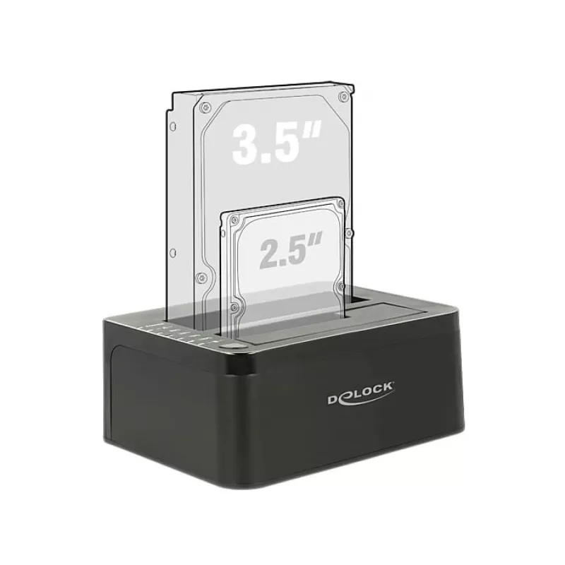 Delock USB 3.0 estación de acoplamiento dual para 2x SATA HDD / SSD con función de clonación