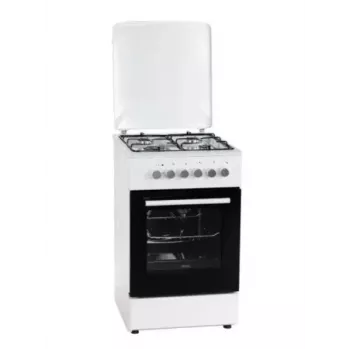 Cocina eléctrica de gas MPM MPM-56-KGM-04, 4 quemadores, 56 cm, horno eléctrico, negra