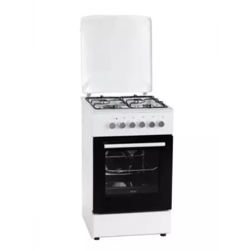 Cocina eléctrica de gas MPM MPM-56-KGM-04, 4 quemadores, 56 cm, horno eléctrico, negra