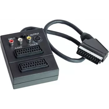 ShiverPeaks S/CONN 94037 adaptador conmutador SCART, conector SCART macho a 2x toma SCART, S-VHS y 3x RCA, 0,2 m