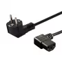 Cable de alimentación SAVIO CL-116 — 1,8 m, Negro, conector macho en ángulo Type-C a IEC C13 en ángulo, 3 hilos 0,5 mm²