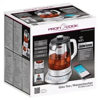 Proficook hervidor eléctrico inalámbrico de cristal PC-WKS 1167