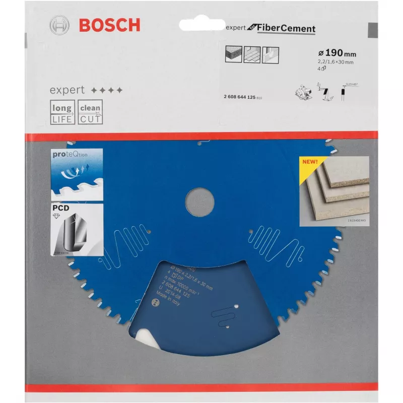 Disco de sierra circular Expert para fibrocemento 190 mm 4T orificio 20 mm para sierras circulares manuales