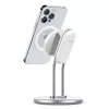 Soporte para teléfono SODI SIM-300 plata MagSafe – soporte de sobremesa para iPhone compatible con MagSafe