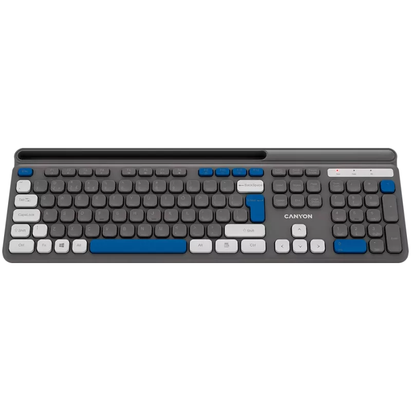 Teclado inalámbrico CANYON HKB-W03 gris – diseño compacto, funciona con pilas AAA, modelo CNS-HKBW03DG