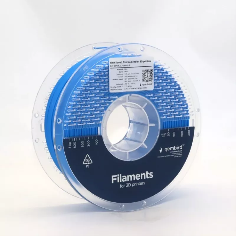 Filamento para impresión 3D Gembird PLA 1,75 mm azul 1 kg bobina