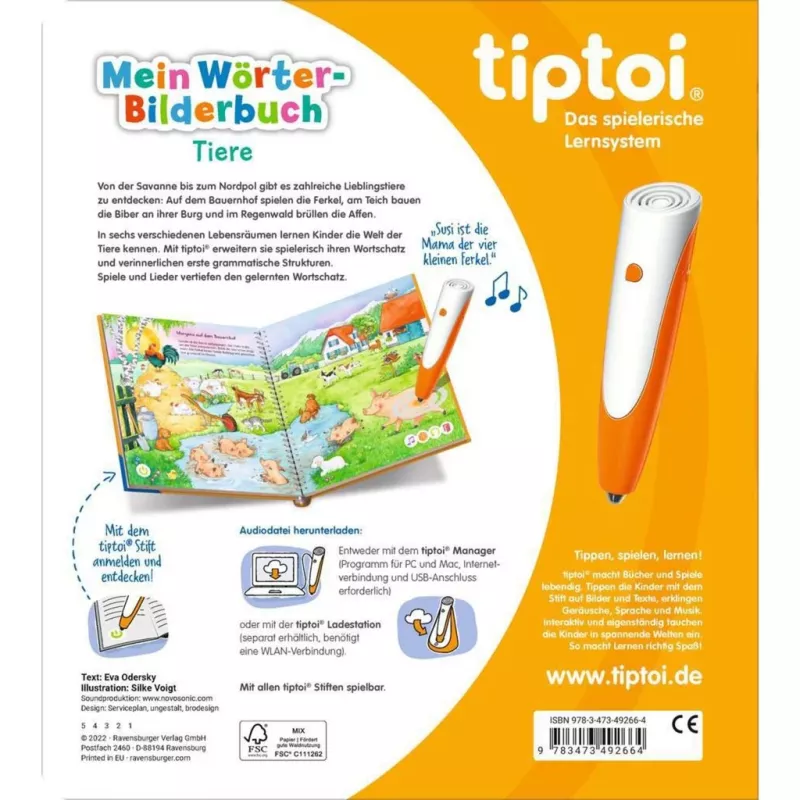 tiptoi Mein Wörter-Bilderbuch: Tiere, libro educativo