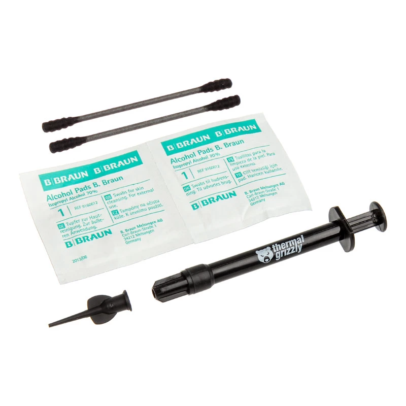 Thermal Grizzly | Pasta térmica Conductonaut 1g | Universal | Conductividad térmica: 73 W/mK; Viscosidad: 0,0021 Pas; Densidad: 6,24 g/cm³; Temperatura: -10 °C / +140 °C; Contenido: 1g