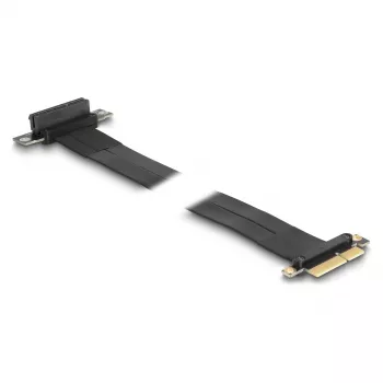 DeLOCK Tarjeta Riser PCI Express x4 conector macho a ranura x4 90° en ángulo con cable 60 cm