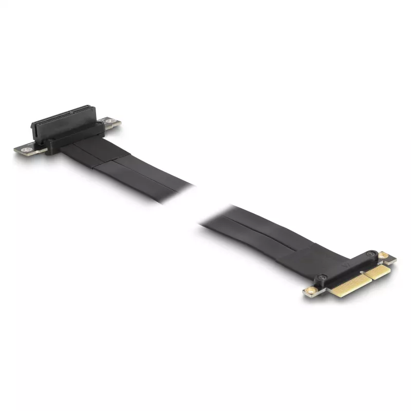 DeLOCK Tarjeta Riser PCI Express x4 conector macho a ranura x4 90° en ángulo con cable 60 cm