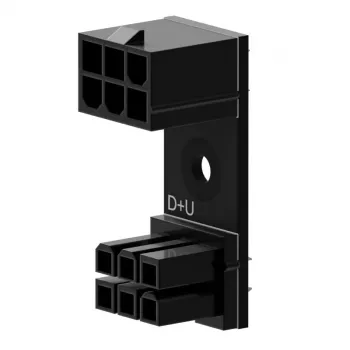 Adaptador PCIe de 6 pines 180° D+U, Singularity SC-A-PCIE6-DU, adaptador de alimentación PCIe de 6 pines en ángulo recto