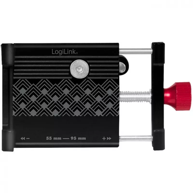 Soporte para smartphone de bicicleta LogiLink, fijación, negro/rojo aleación de aluminio de alta calidad, apto para dispositivos móviles - 1 ud. (AA0146)