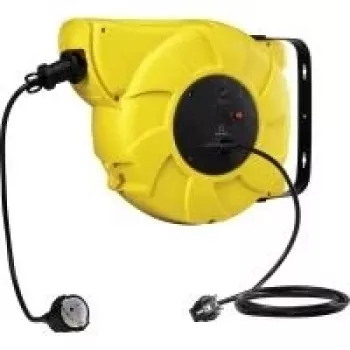 Alargador de cable Renkforce 1300042 – 22,00 m, negro, con conector schuko