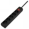 Regleta de enchufes SAVIO LZ-16 — cable de 1,8 m, 5 tomas AC, interior, 210–250 V, 50 Hz, 2500 W, negra