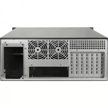 Carcasa rackmount INTER-TECH IPC 4U-4508 negra — chasis 4U para servidor/PC, rackmount